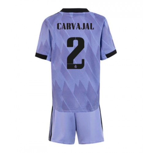 Fotbalové Dres Real Madrid Daniel Carvajal #2 Dětské Venkovní 2022-23 Krátký Rukáv (+ trenýrky)